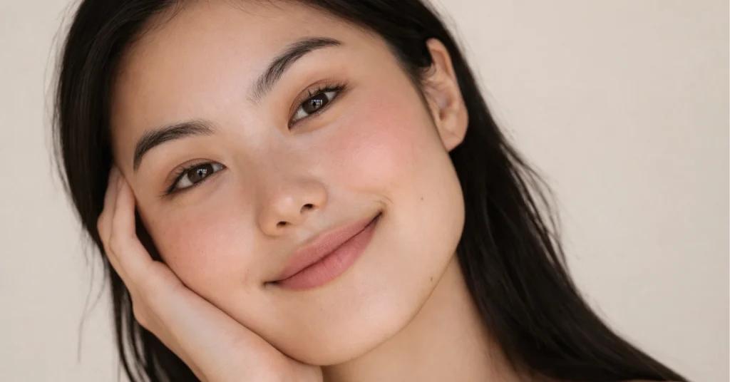 Asian woman with relaxed smile